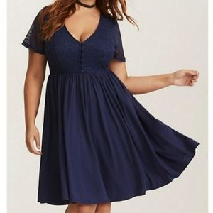 Torrid Navy Blue Lace Dress | Size 0x